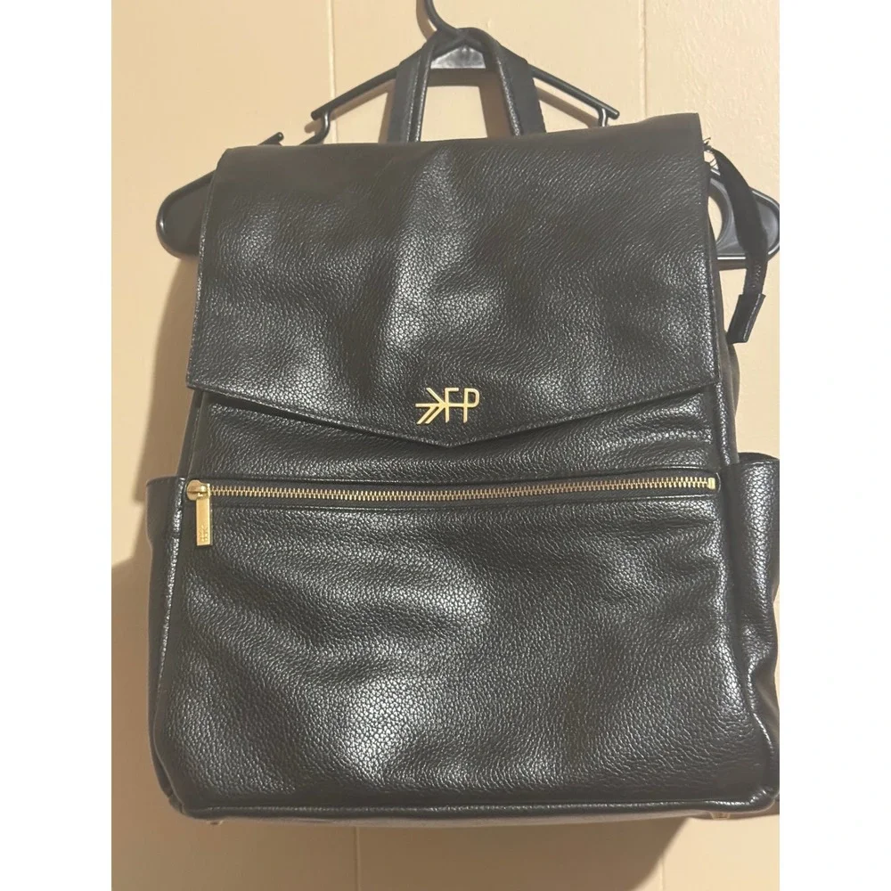 Freshly Picked Classic Diaper Bag Backpack Black Vegan Leather GLD Hardware $199
